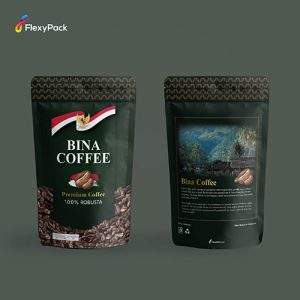 contoh desain kemasan kopi bubuk Bina Coffee