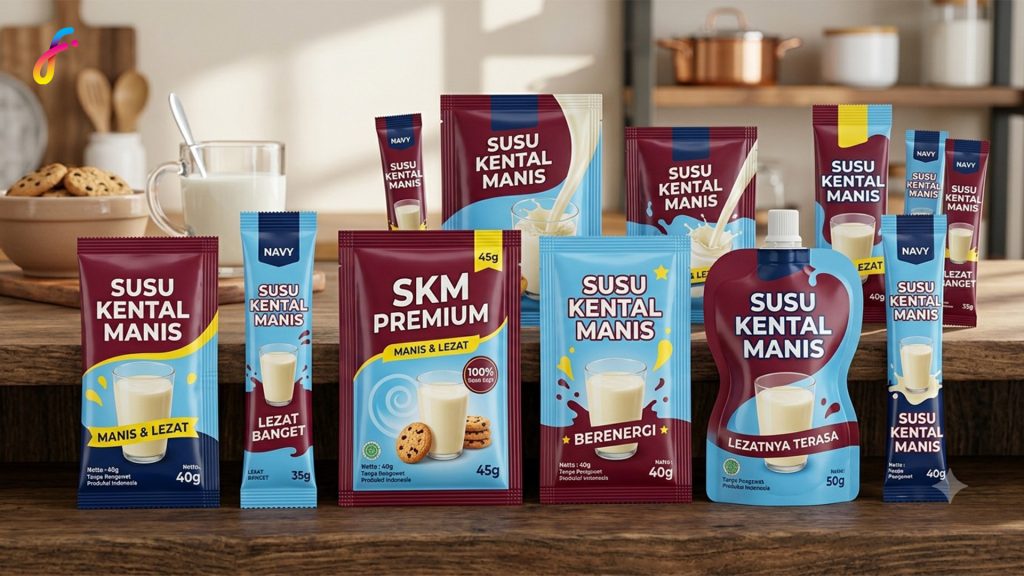 jenis-jenis kemasan sachet yang digunakan untuk susu kental  manis