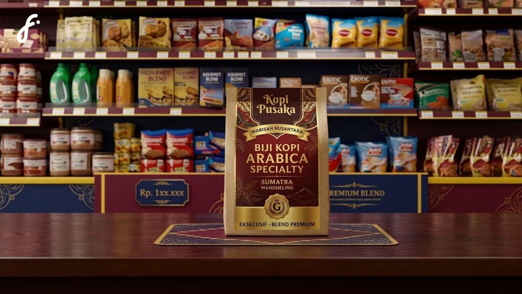 Pajangan produk kopi