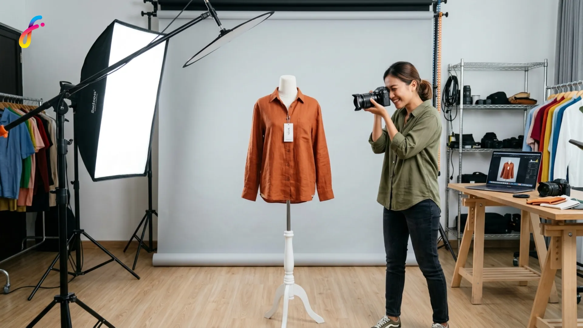 Gambar photoshoot produk pakaian