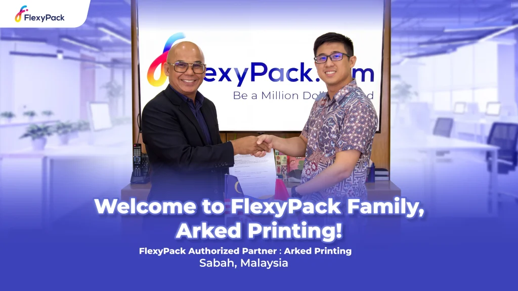 Foto peresmian authorized partner antara Flexypack dengan Arked Printing