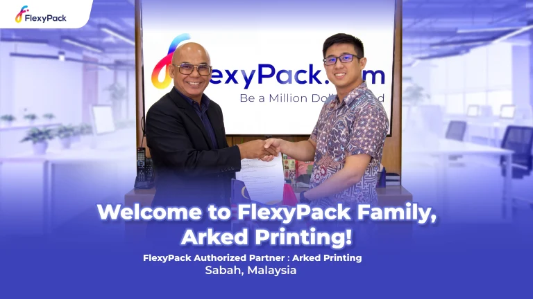 Foto peresmian authorized partner antara Flexypack dengan Arked Printing