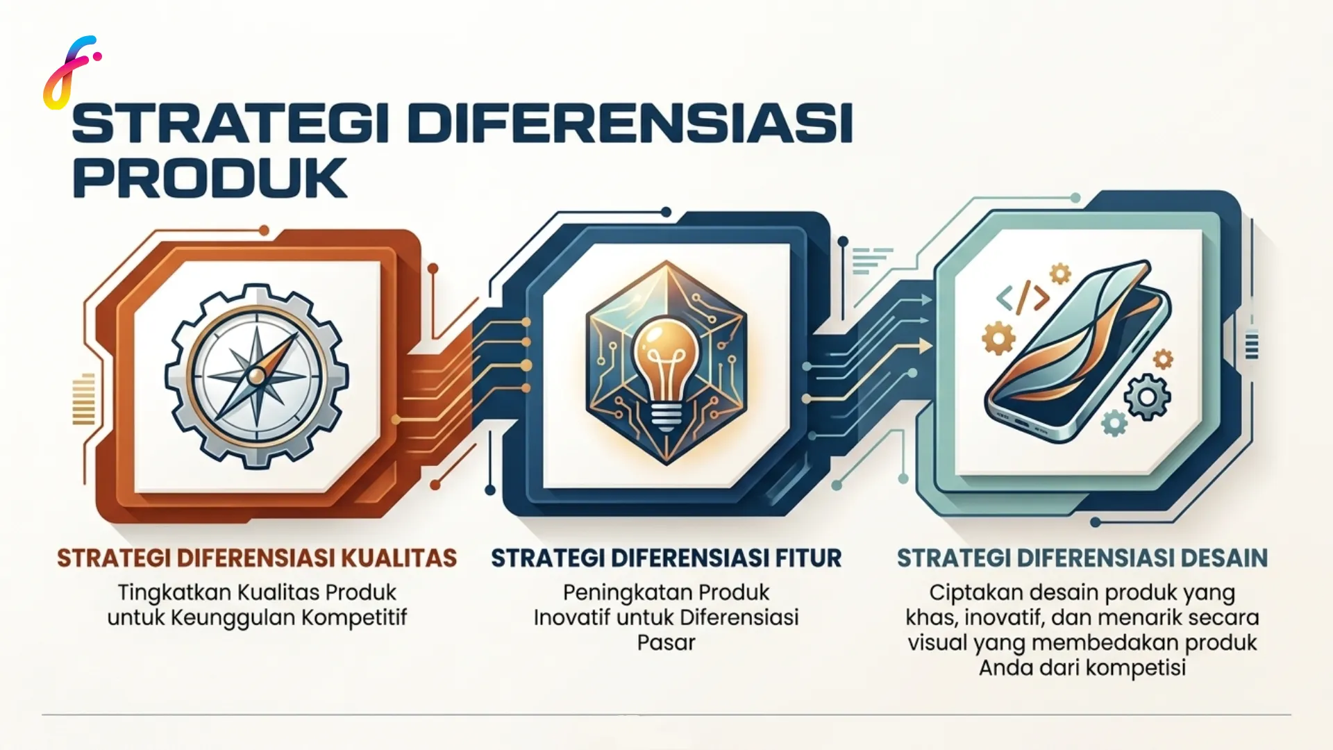 Infografis tentang jenis diferensiasi produk