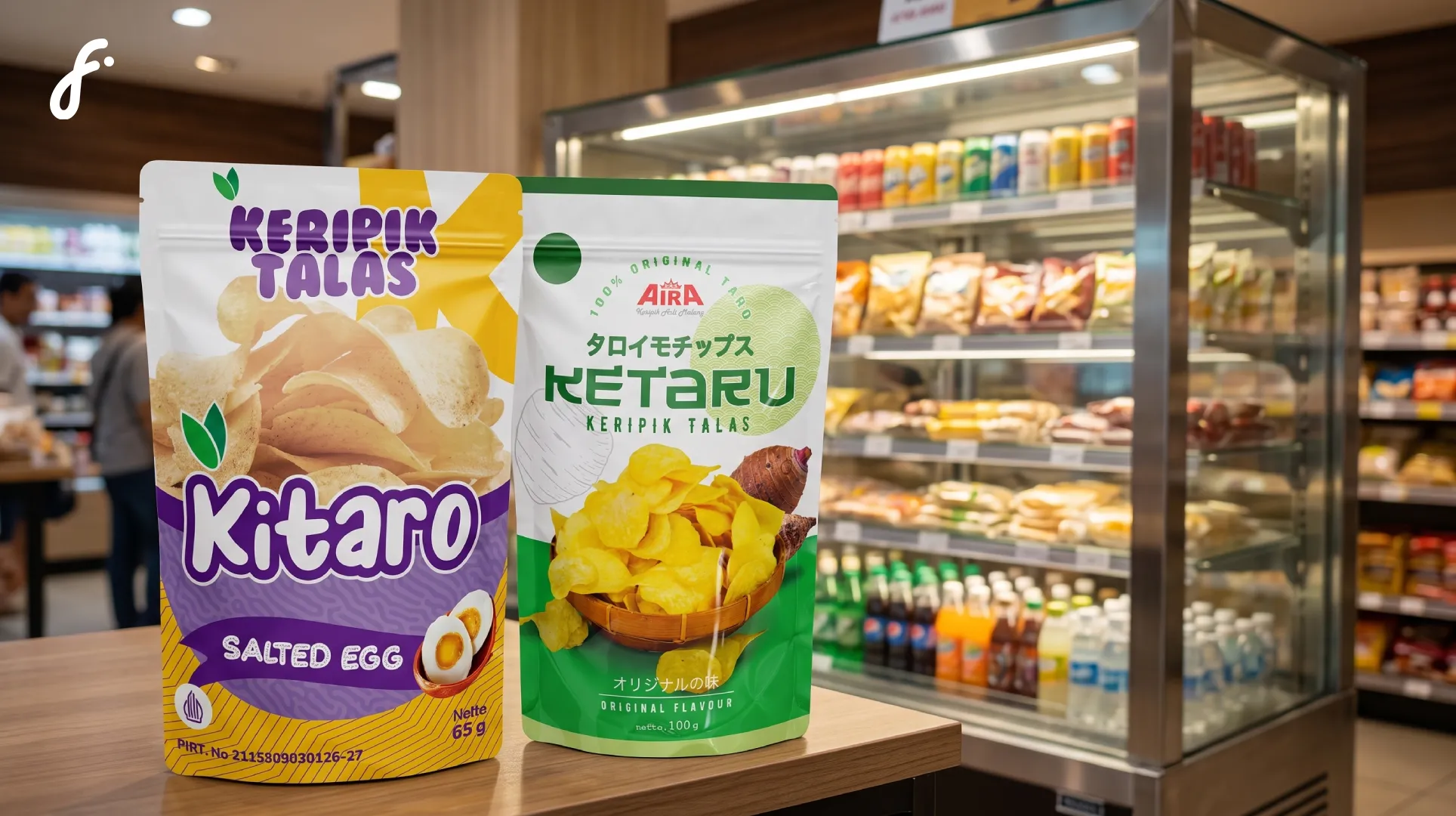 Gambar kemasan untuk keripik talas
