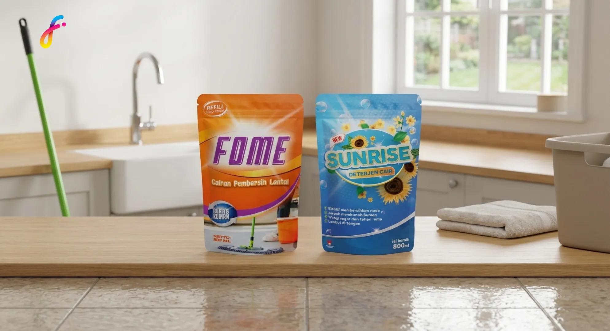 Gambar produk kimia untuk membersihkan rumah dengan kemasan dari flexypack