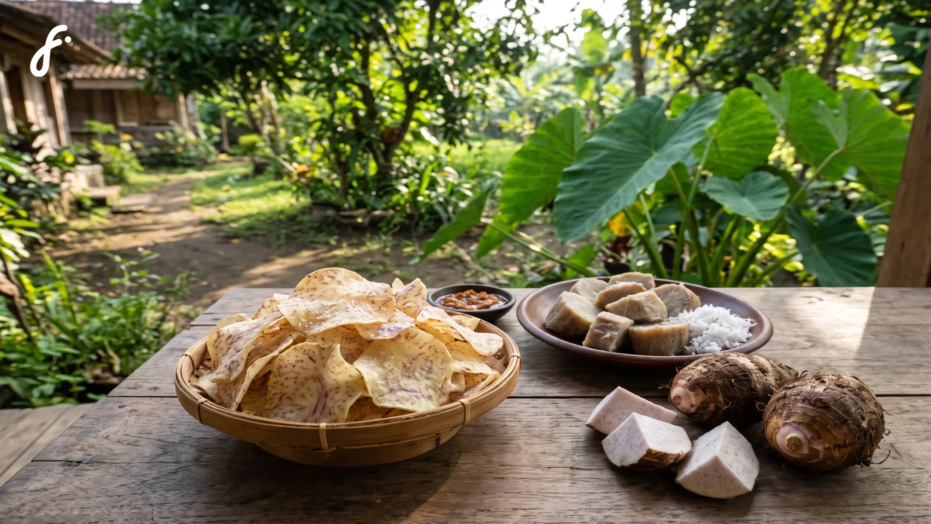 Gambar camilan keripik talas