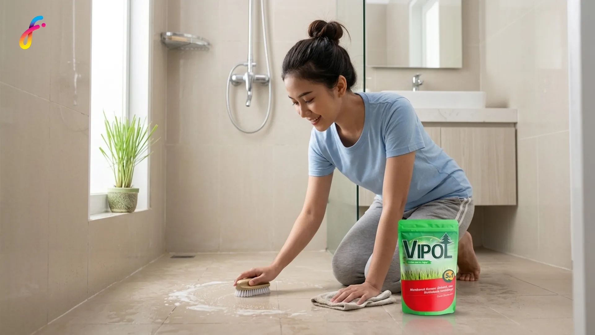 Gambar kemasan yang aman untuk produk pembersih kamar mandi